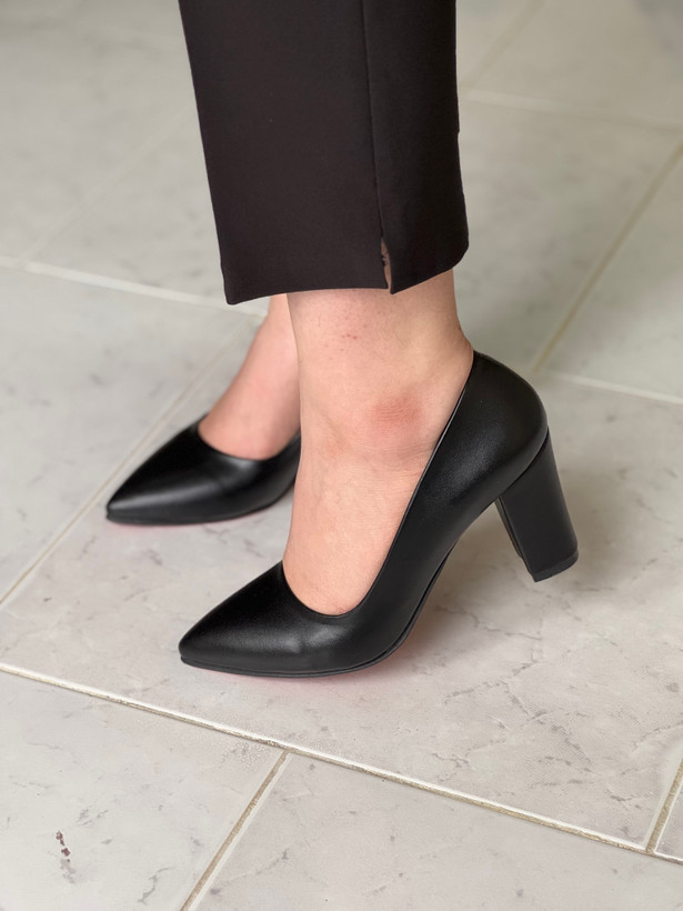 کفش مجلسی پاشنه پهن مشکی